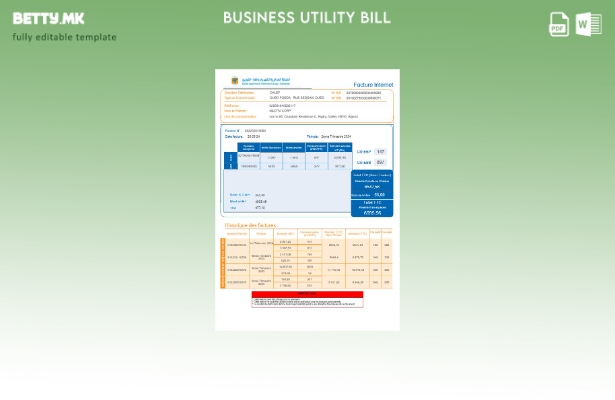модерен стил Algeria Societe Algerien Distribution шаблон за комунални сметки за